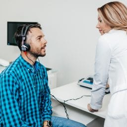 Man getting hearing test.