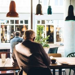 Man sitting in a coffee shop